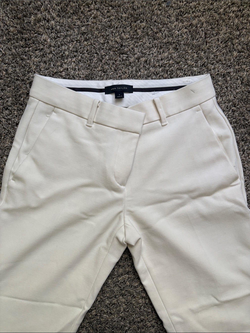 Ann Taylor Off-White Straight-Leg Men’s Chinos